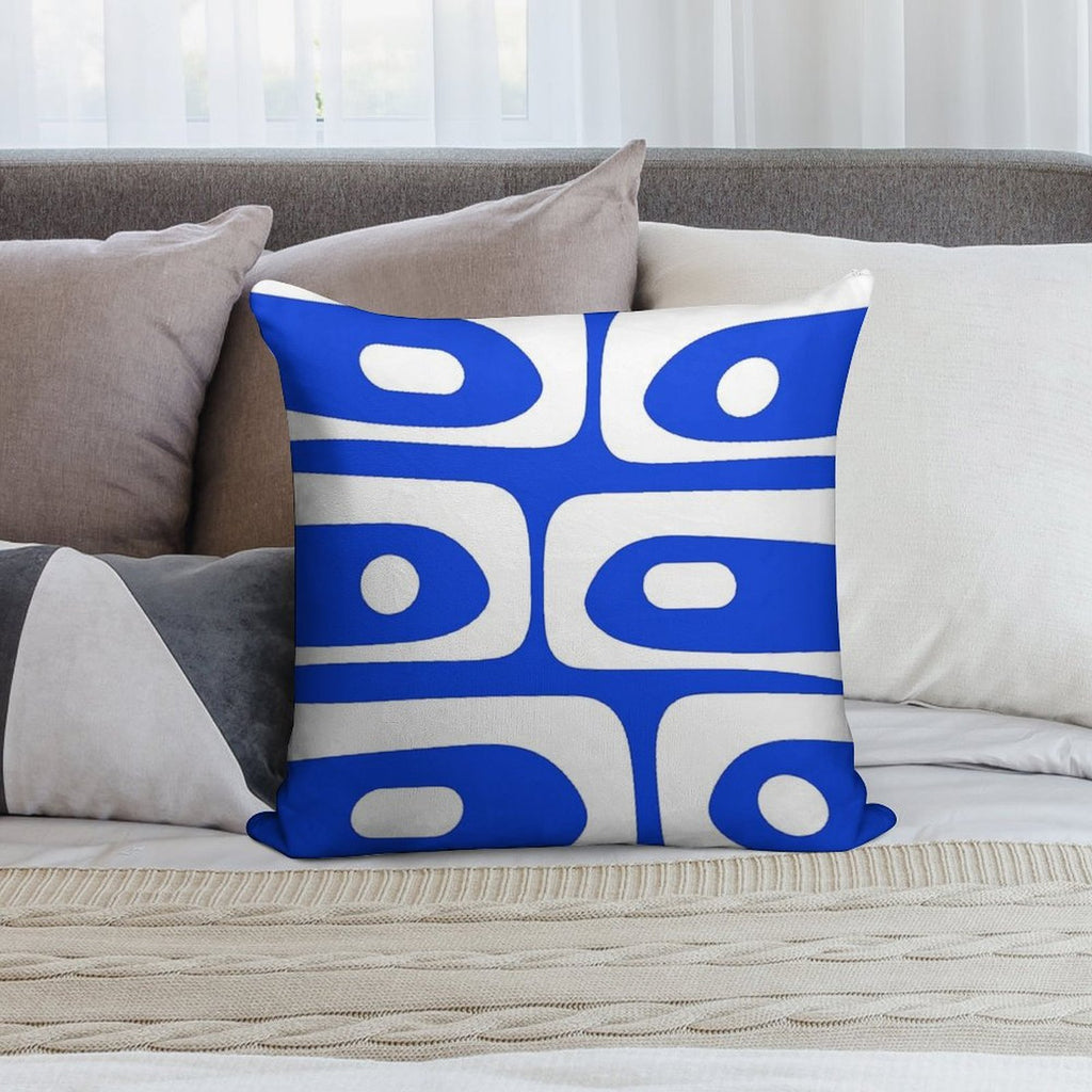 Mid Century Modern Royal Blue Piquet Bold Minimal Abstract Soft Ultra-Soft Texture Throw Pillow