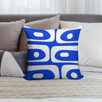 Mid Century Modern Royal Blue Piquet Bold Minimal Abstract Soft Ultra-Soft Texture Throw Pillow