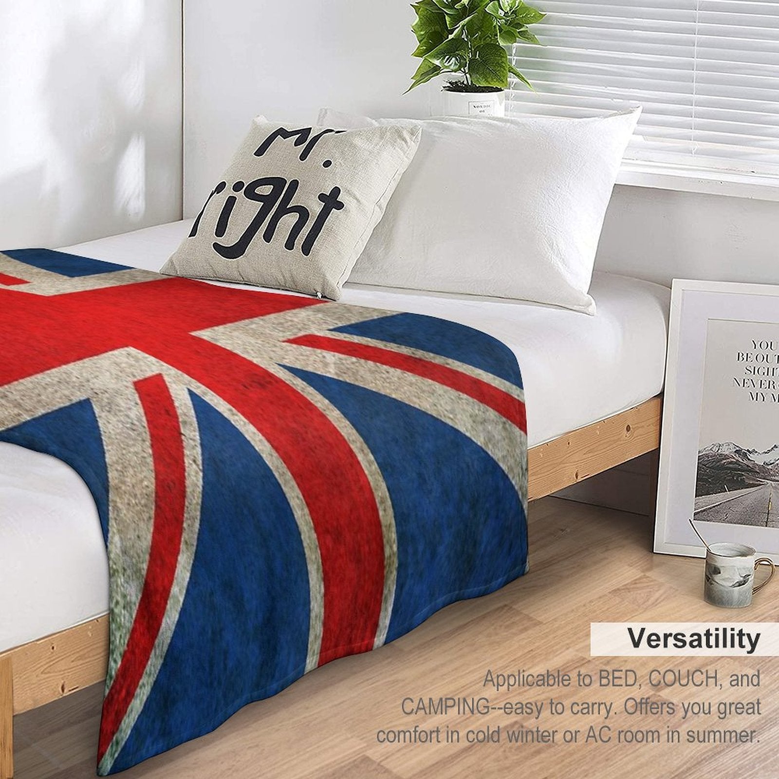 Old And Worn Distressed Vintage Union Jack Flag Compact Throw Blanket