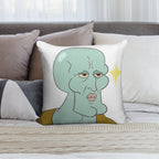 Handsome Squidward Soft Fade-Resistant Throw Pillow