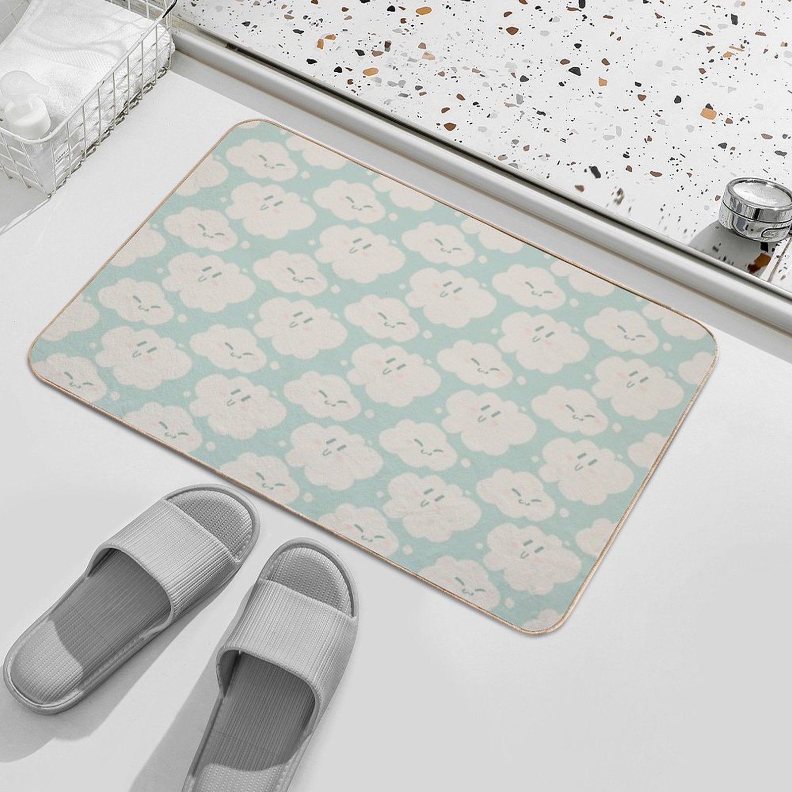 Happy Clouds  Repositionable Bath Mat