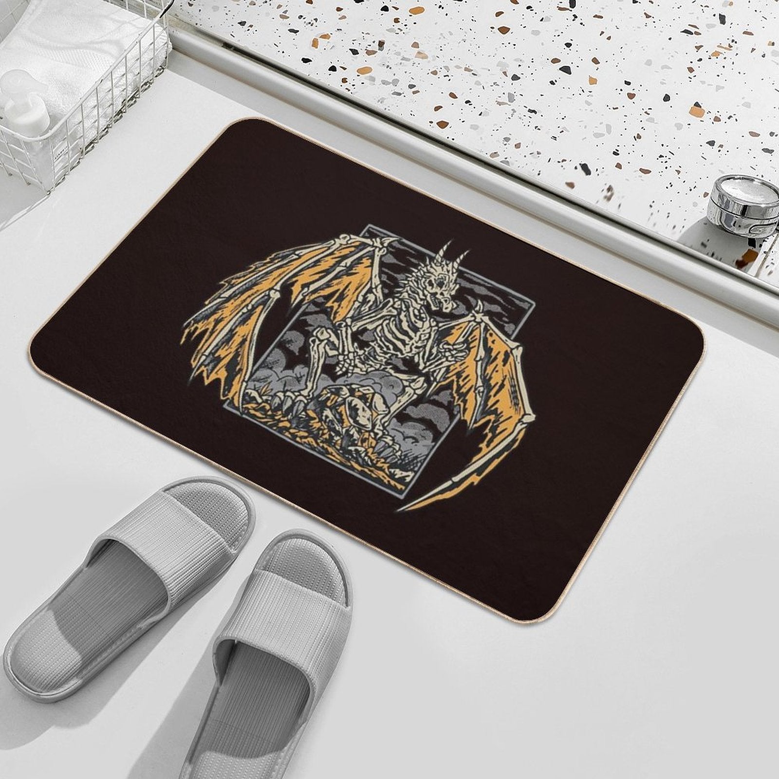 Skeleton Dragon  Absorbent Bath Mat