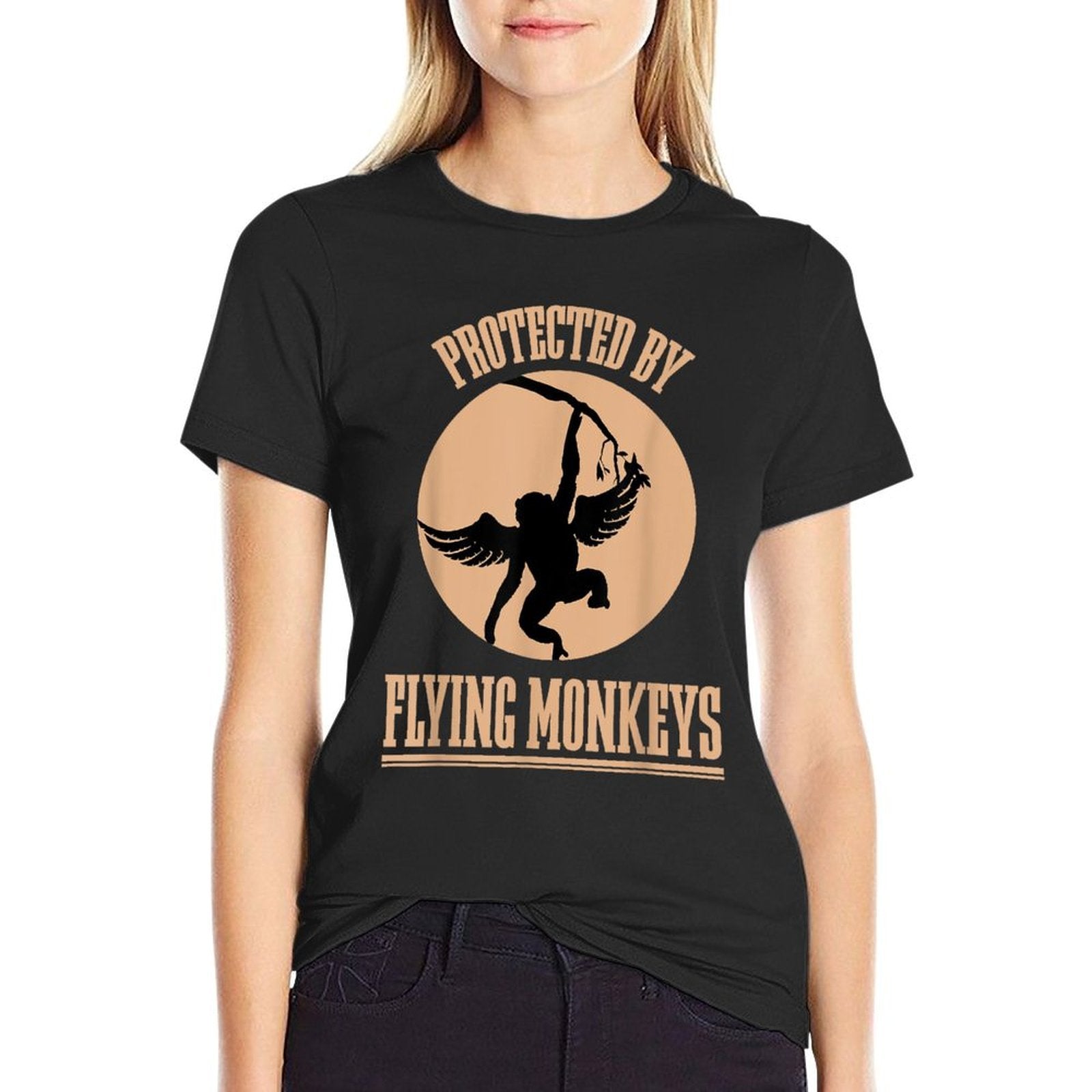 Protected Wizard of OZ Wicked Witch Get My Flying Monkeys  Rolled Sleeves T-Shirt