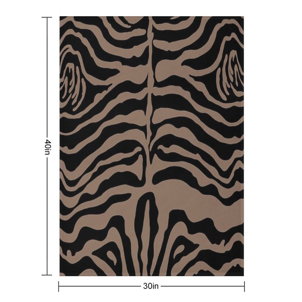Tiger Pattern in Black And Gold Compact Throw Blanket