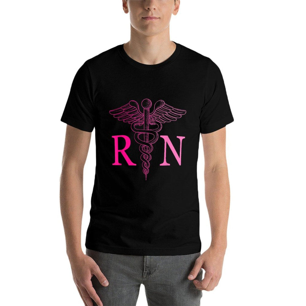 Registered Nurse Appreciation Pink RN Nursing Tie Dye Nurse  Rolled Sleeves T-Shirt