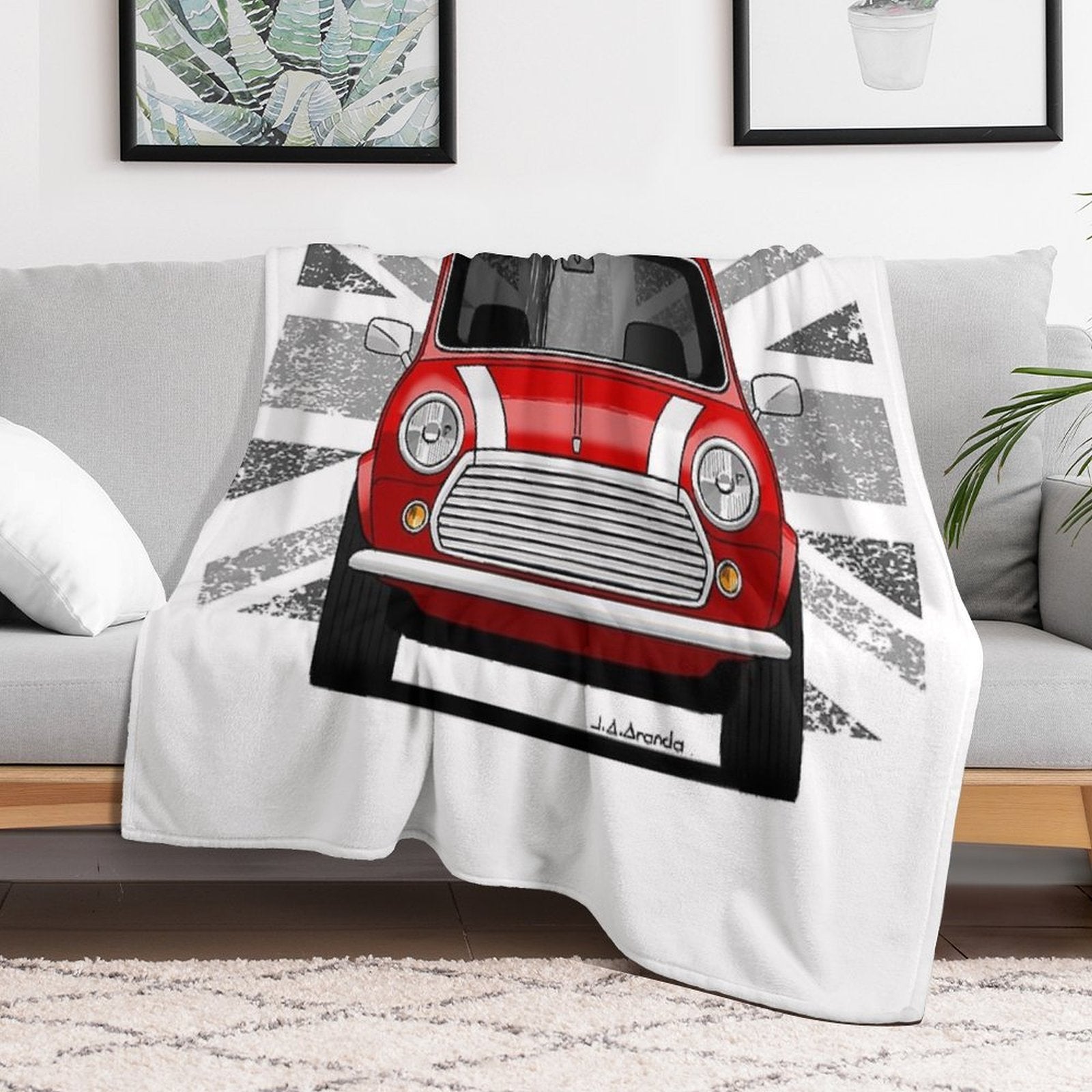 The Classic British Utility with A Union Jack Bottom Plush Throw Blanket