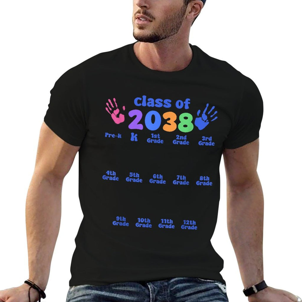 Funny Class of 2038 Grow With Me Handprint Pre-k 12th Grade  Eco-friendly Material T-Shirt