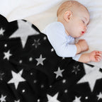 Black White Stars Wrinkle-free Throw Blanket