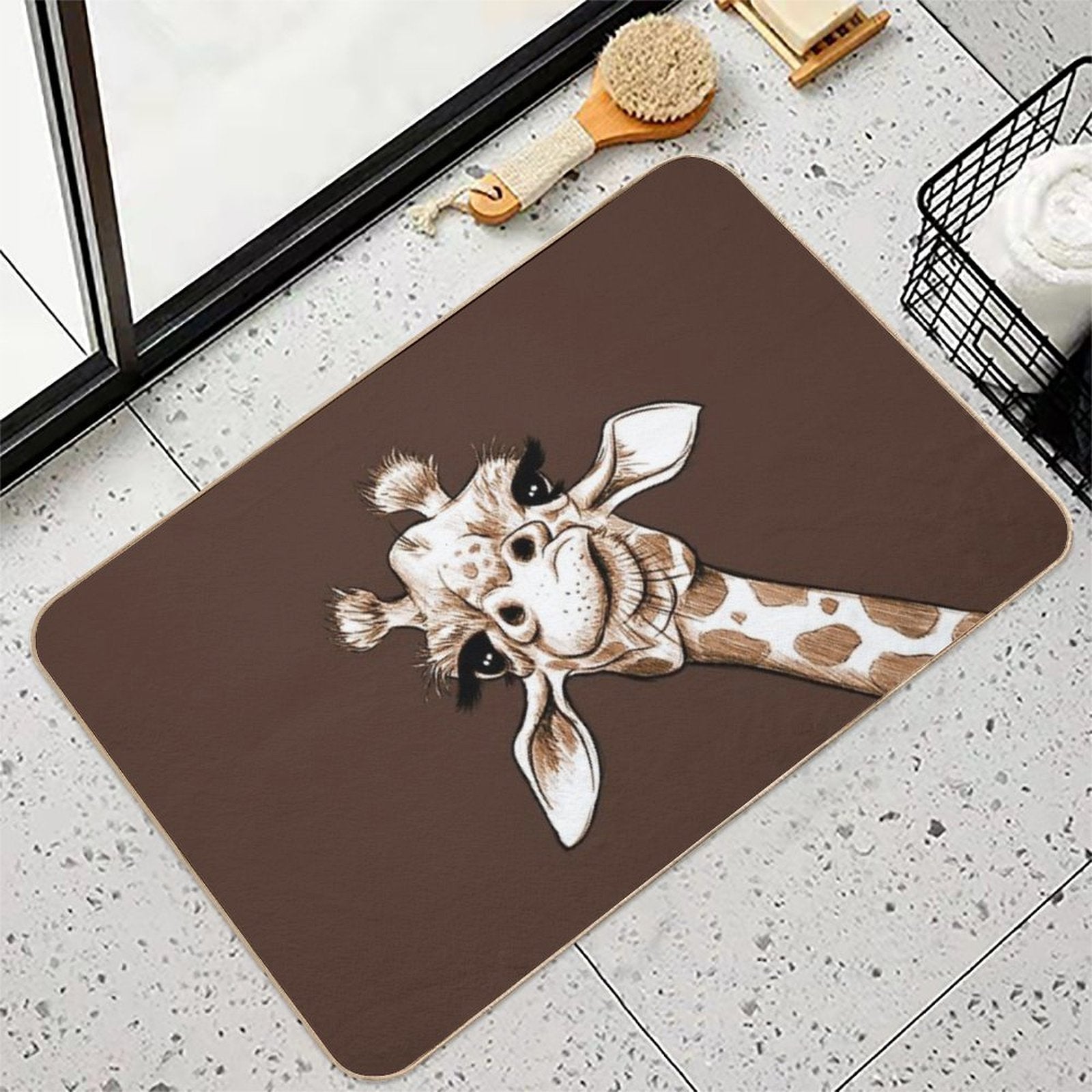 Sketch Giraffe Art  Long-Lasting Bath Mat