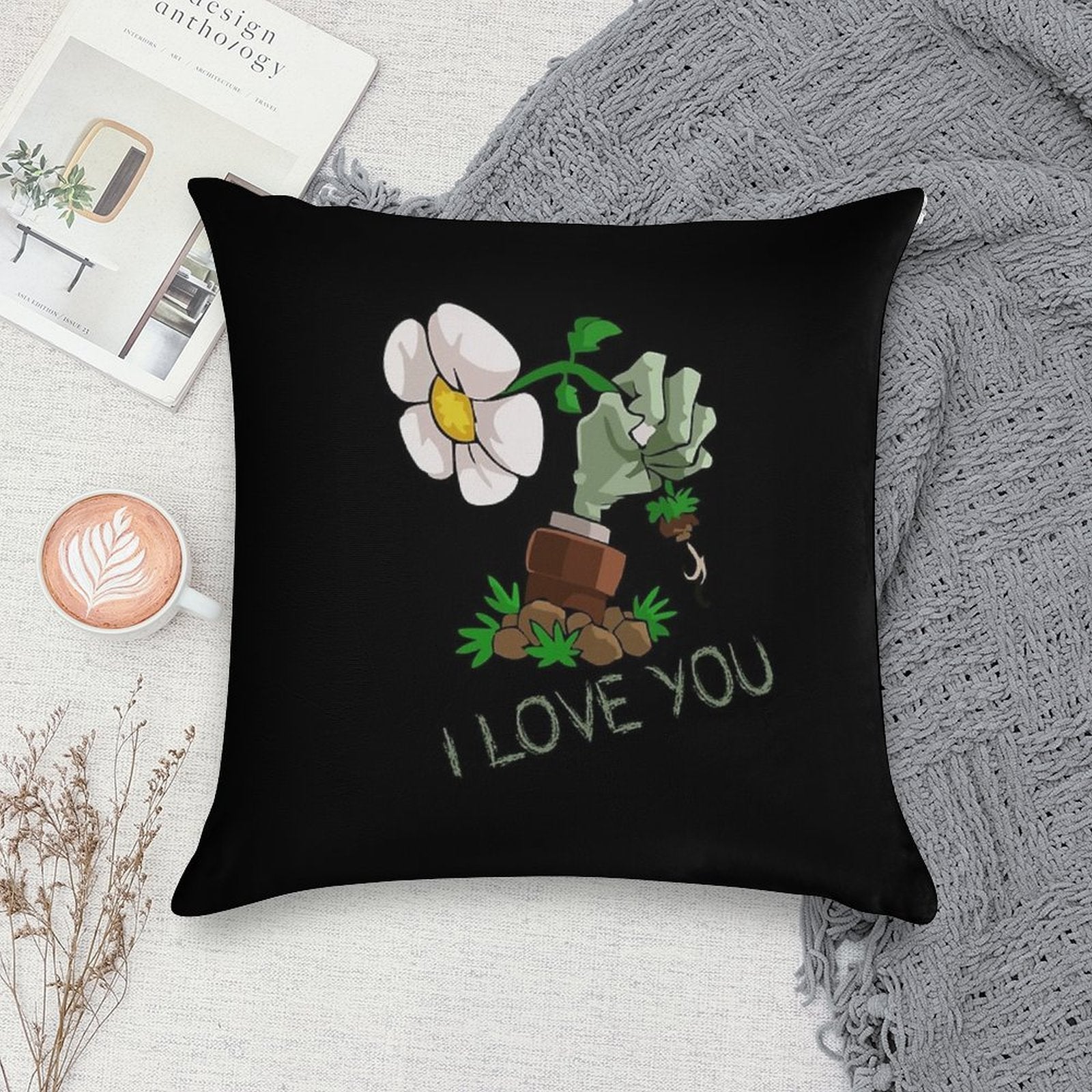 Plants Vs Zombies -  I Love You Soft Home Decor Throw Pillow