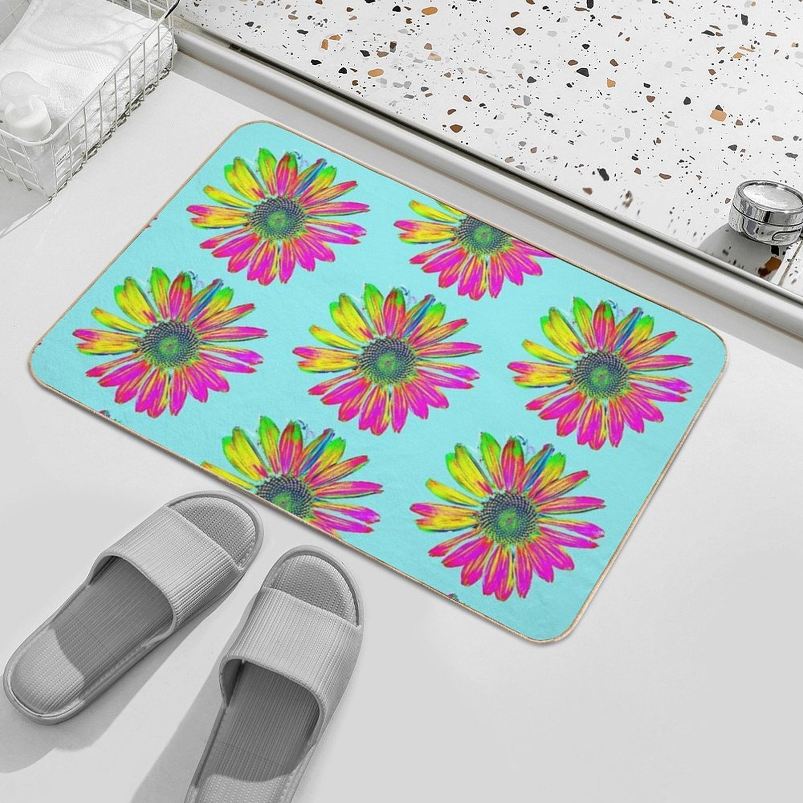 Fancy George Flower of TeamBob  Slip-Resistant Bath Mat