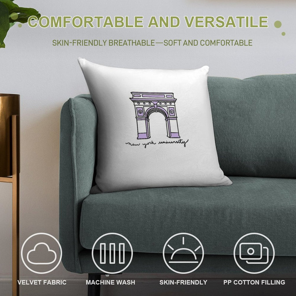 NYU Sticker Soft Skin-Friendly Throw Pillow
