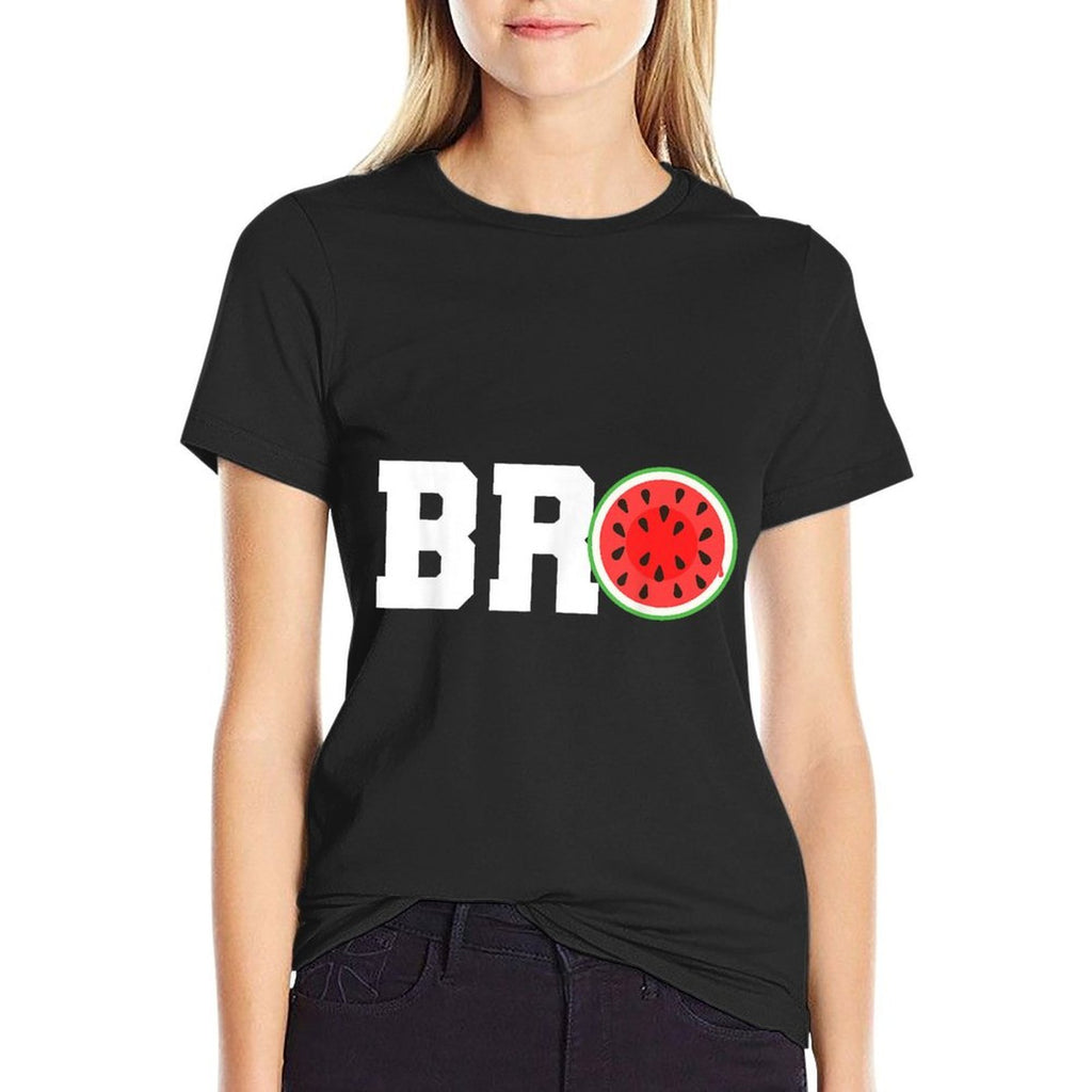 Funny Watermelon Bro Cute Summer Vacation Brother Sibling  Quick-drying T-Shirt