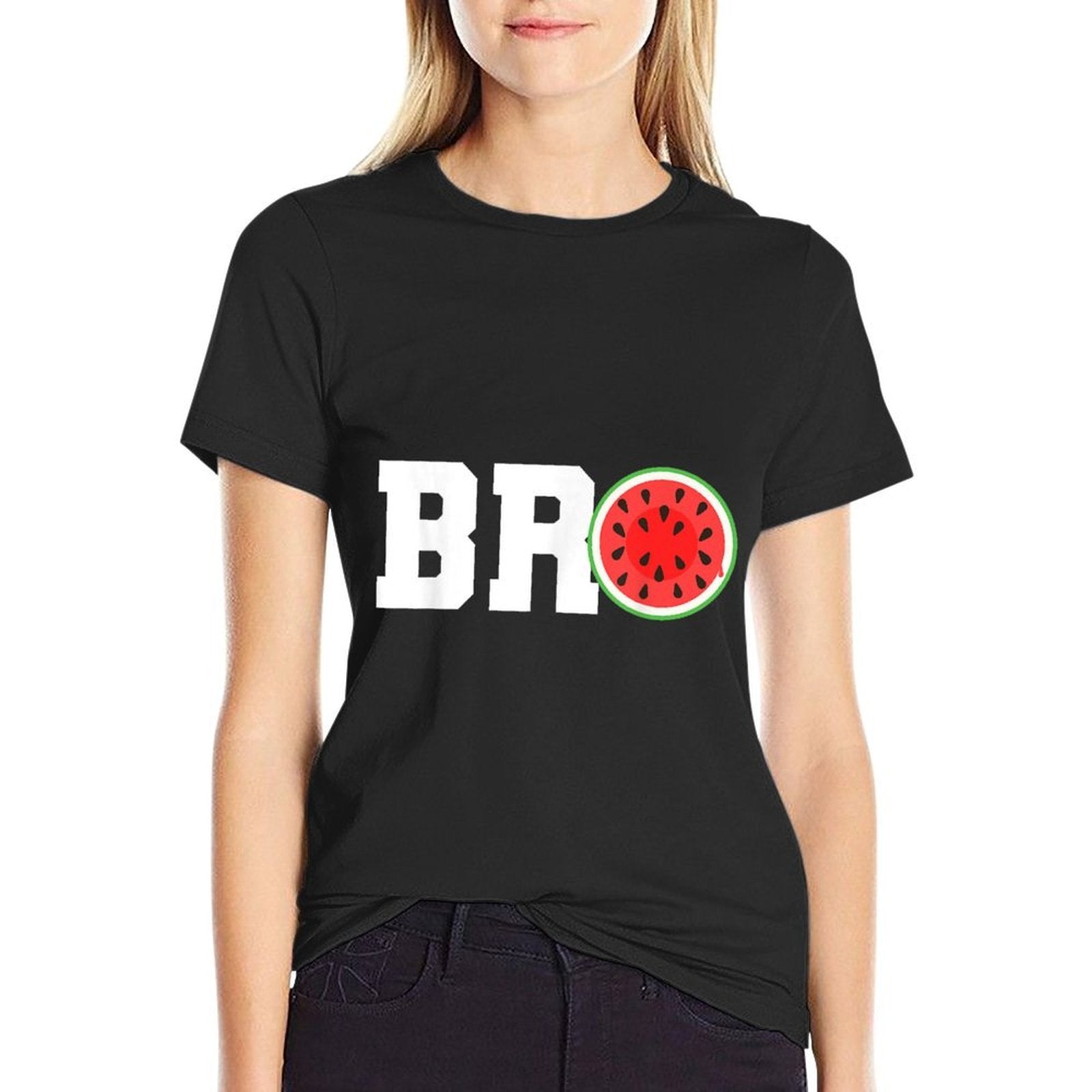 Funny Watermelon Bro Cute Summer Vacation Brother Sibling  Quick-drying T-Shirt