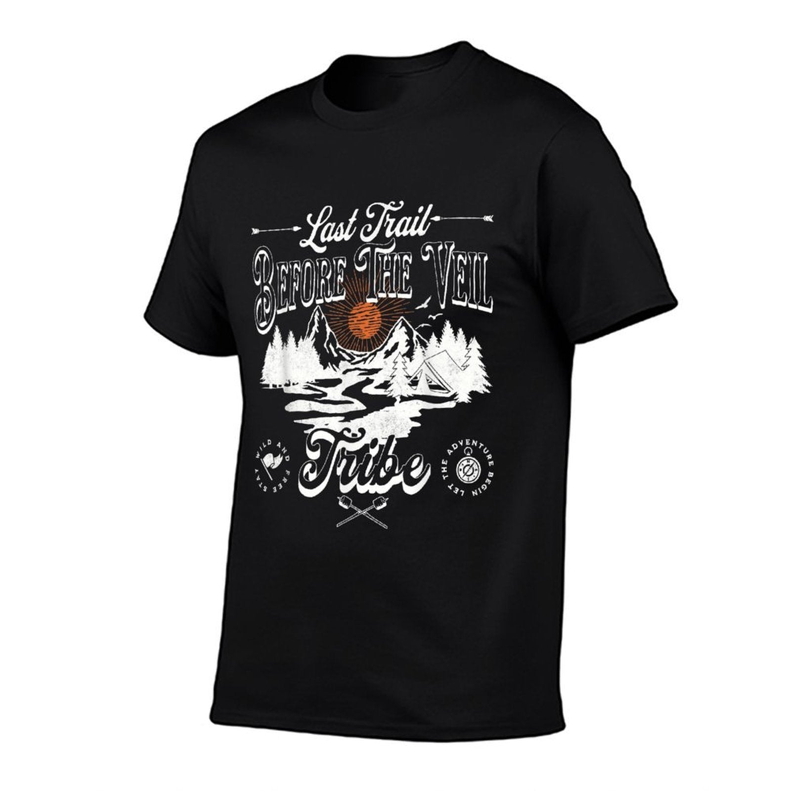 Last Trail Before The Veil Mountain Camp Bachelorette Party  Fade-proof Color T-Shirt