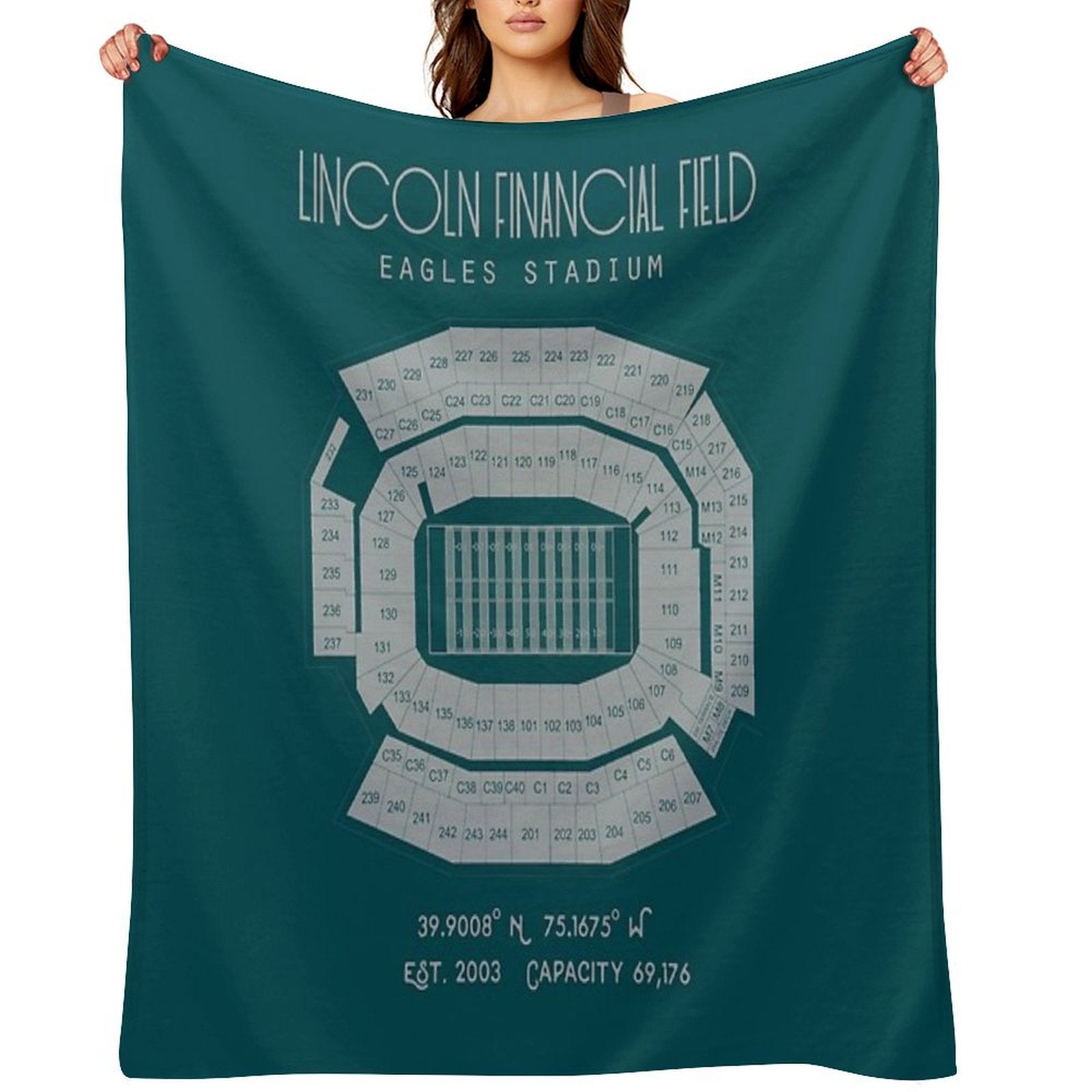 Philadelphia Eagles Lincoln Financial Field Stadium Poster Print Shrink-resistant Throw Blanket