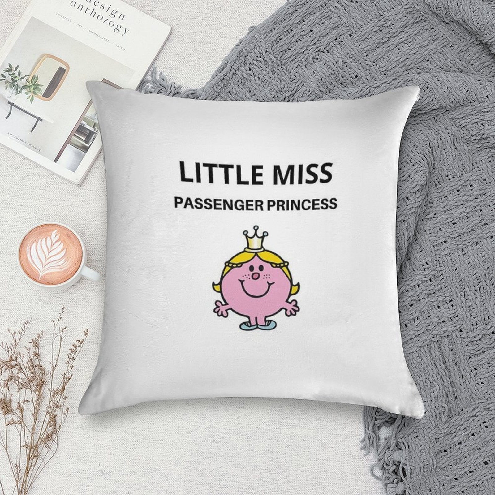 Little Miss Passenger Princess Soft Bedroom Essential Throw Pillow