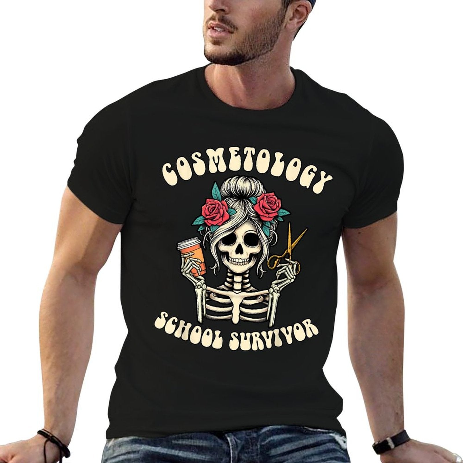 Hairstylist Grad New Hairdresser Cosmetology School Survivor  Wrinkle-resistant T-Shirt