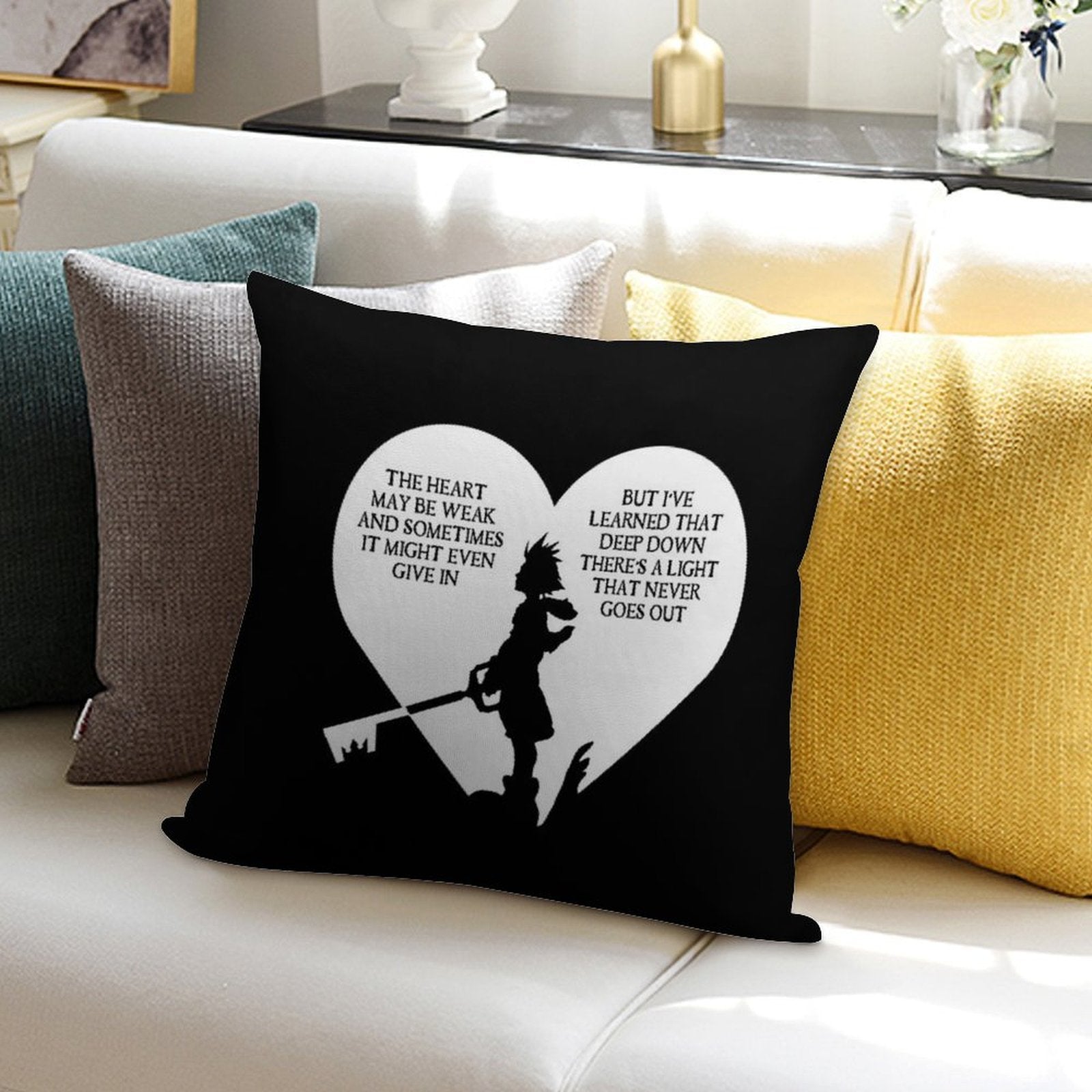 Kingdom Hearts Sora Quote Soft Multiple Sizes Throw Pillow