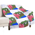 Peepo Heart Pepe Love Wrinkle-free Throw Blanket