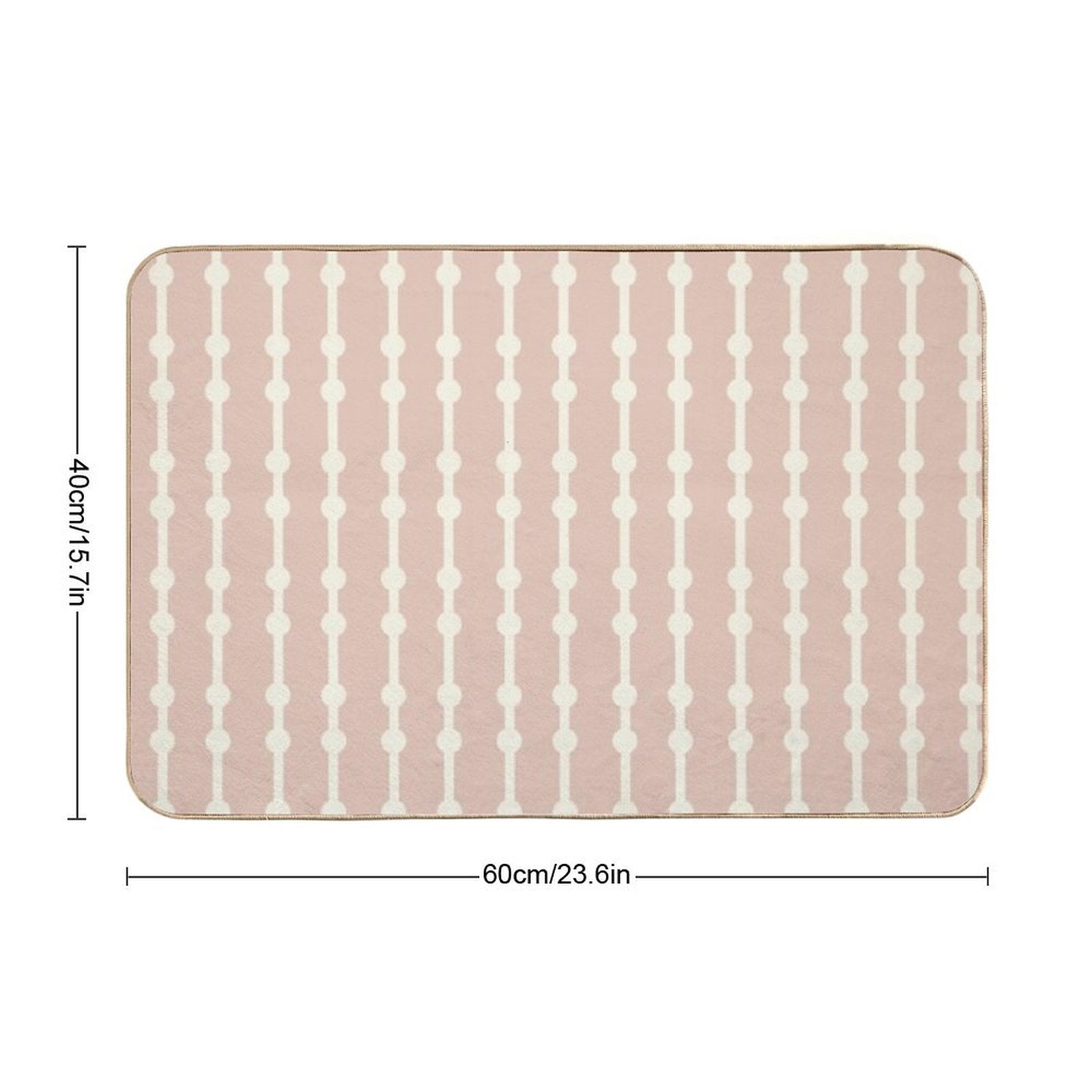Soft Pink Beige with Cream Lines – Minimalist Neutral Striped Pattern  Slip-Resistant Bath Mat
