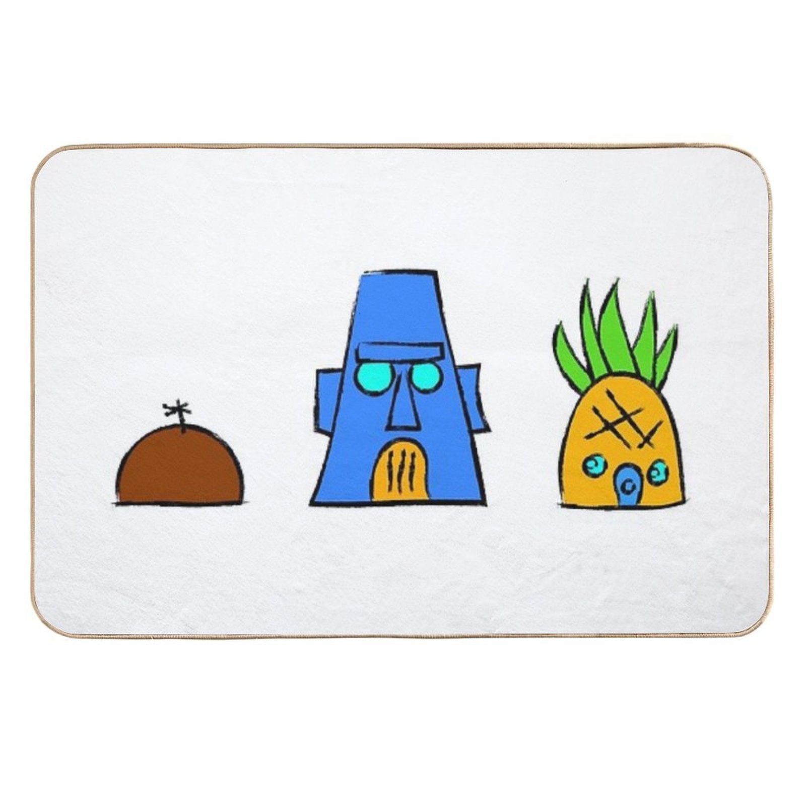 Sponge Bob House, Squidward House, Patrick House, Doodle House  Easy To Clean Bath Mat