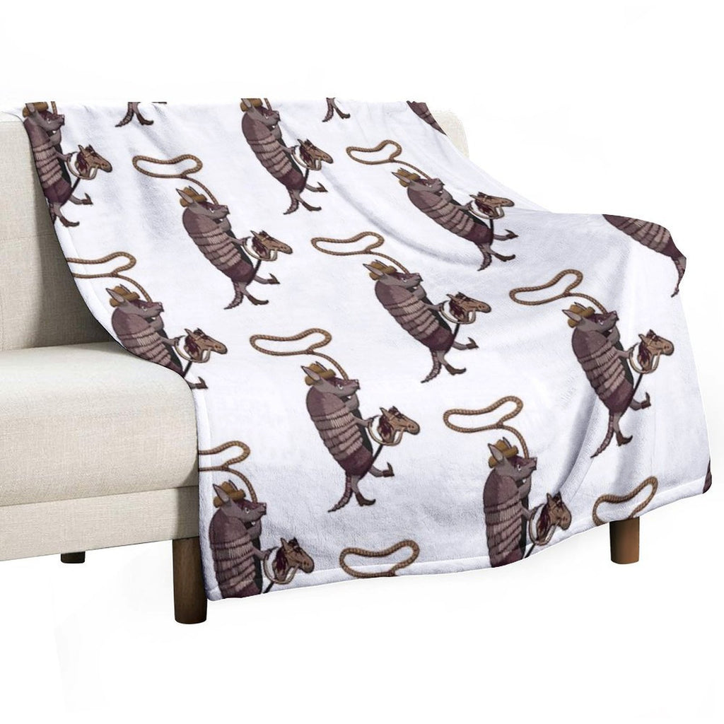 Armadillo Cowboy Durable Throw Blanket