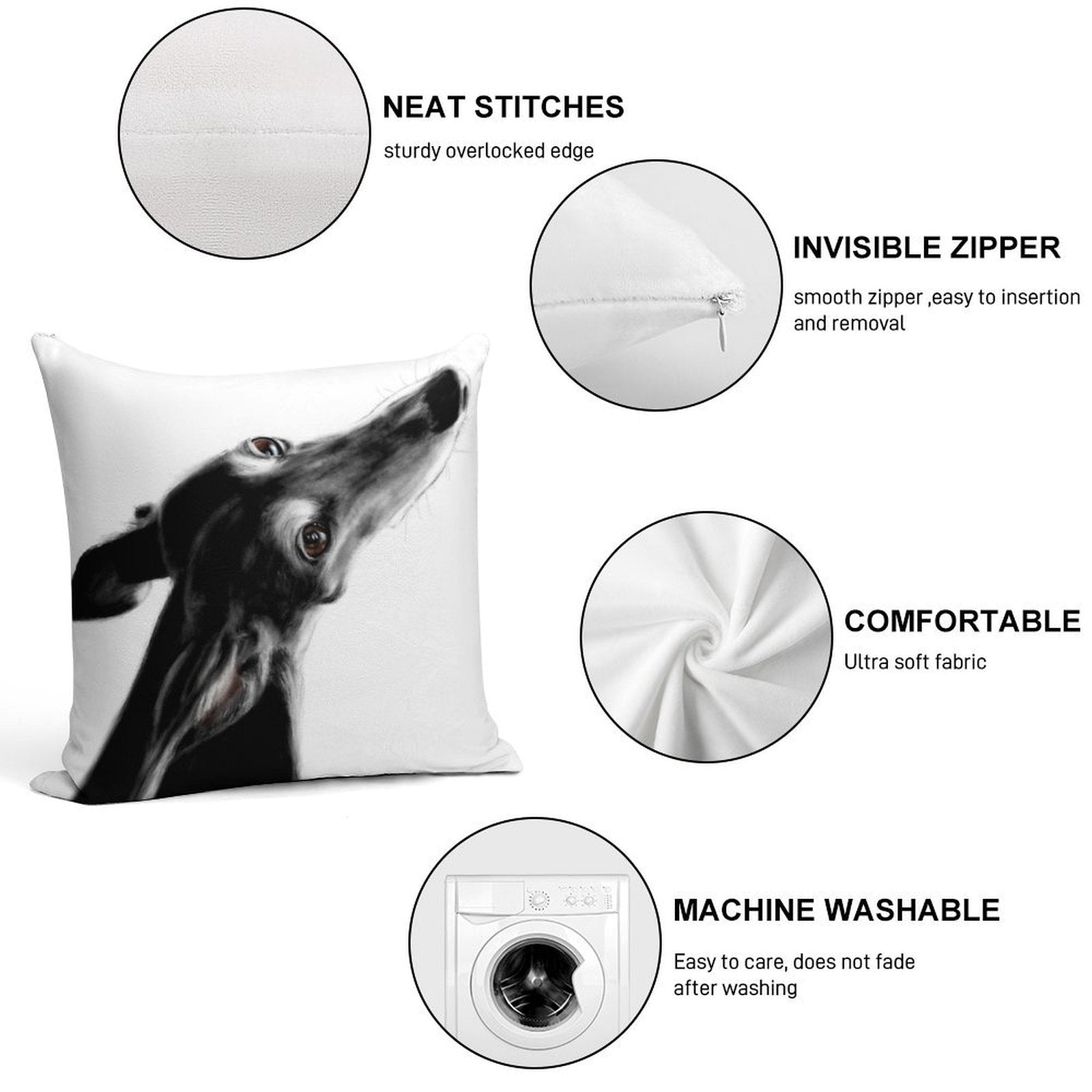 Always There II White Soft Fade-Resistant Throw Pillow