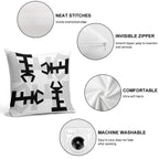 African Symbol Designer Throw Pillow Soft Reinforced Edging Throw Pillow