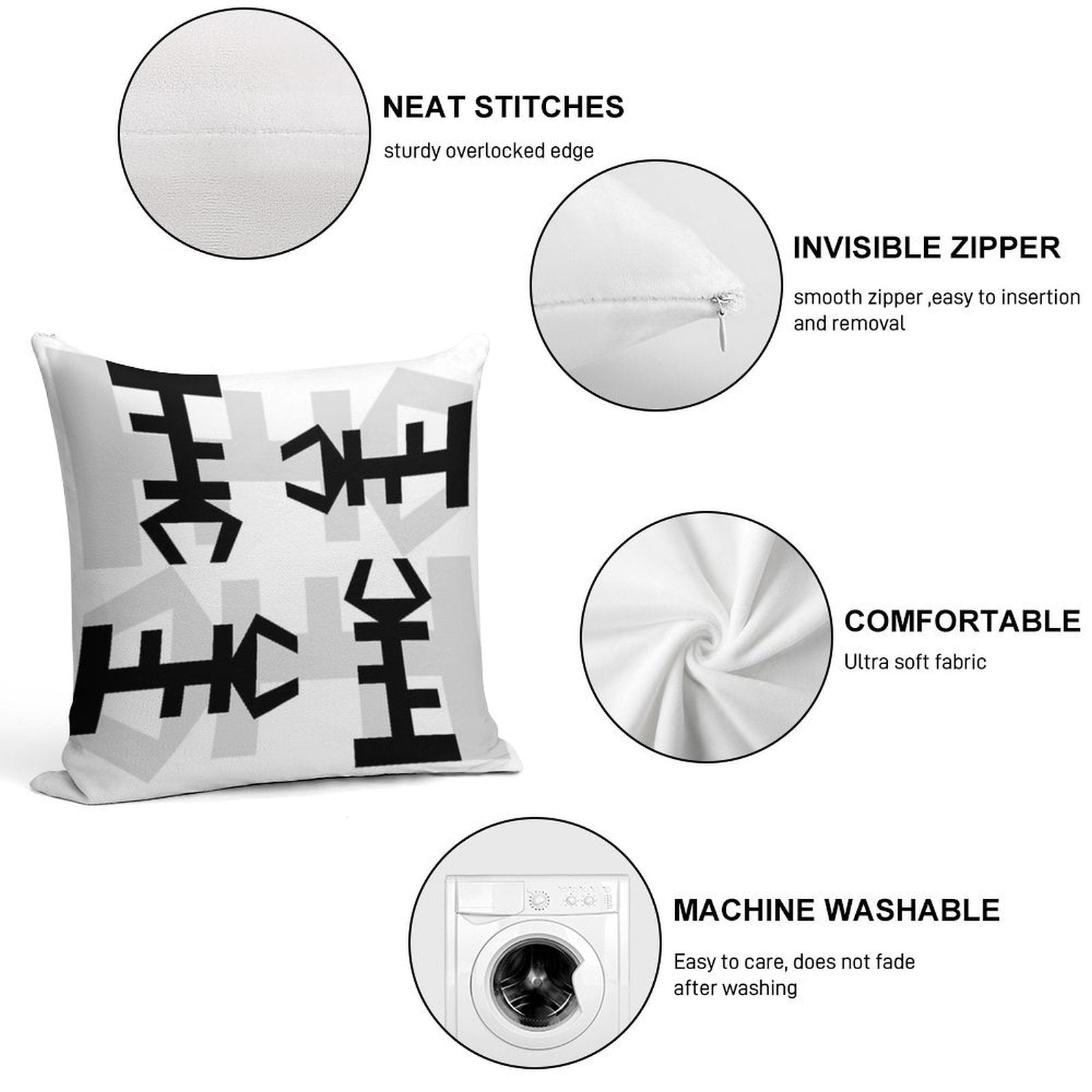 African Symbol Designer Throw Pillow Soft Reinforced Edging Throw Pillow