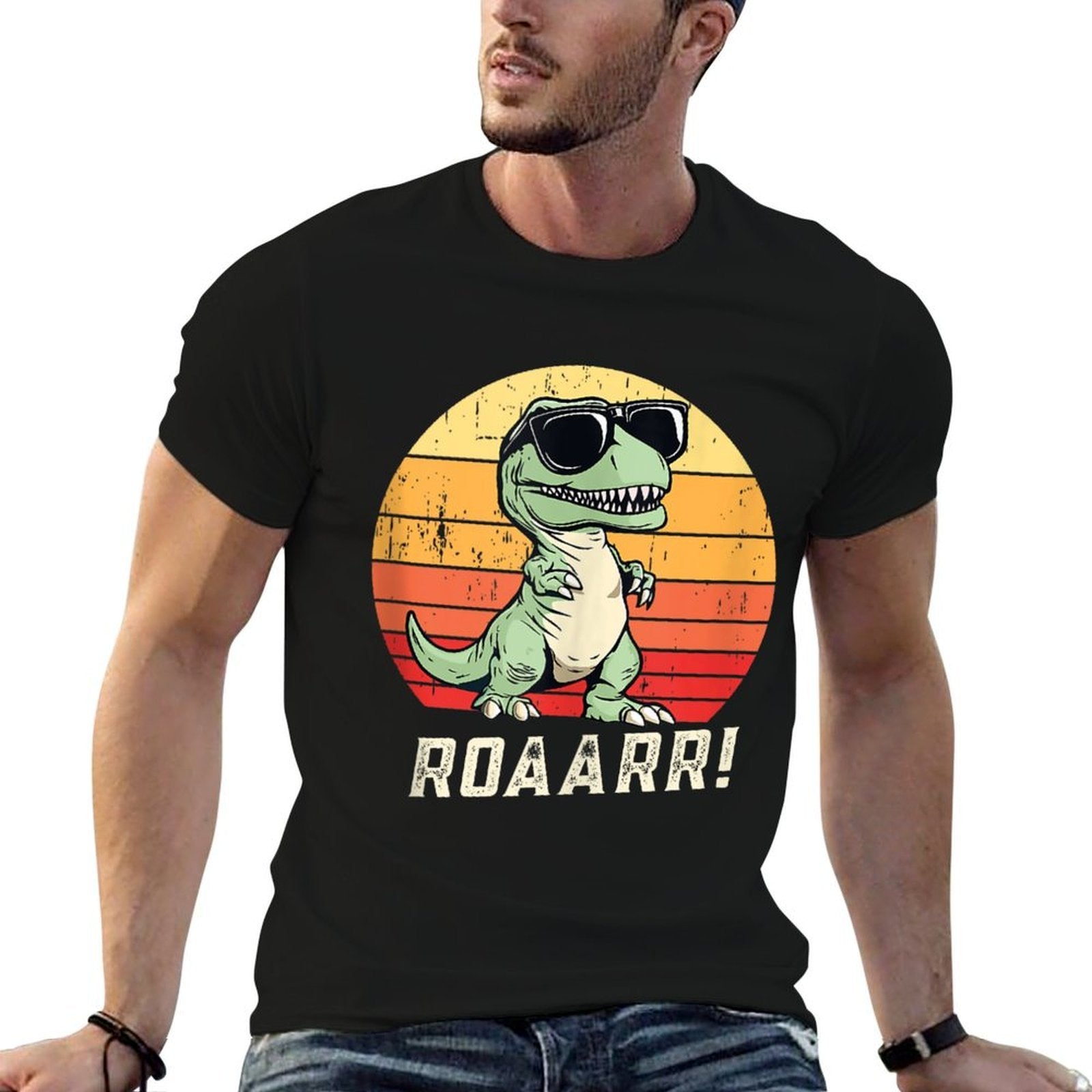 Funny Retro Dinosaur  Soft T-Shirt