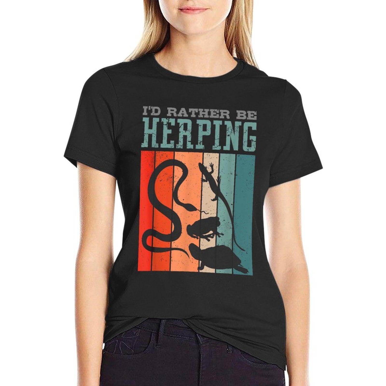 Herpetologist Herpetology Herp Id Rather Be Herping  Trendy Pattern T-Shirt