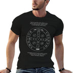 Saint Benedict Medal With Latin Prayer Religious Christian  Fade-proof Color T-Shirt
