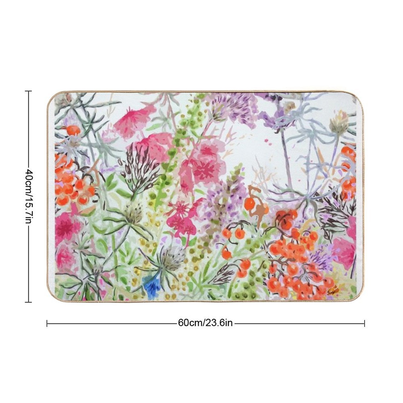 WildFlowers And Berries  Multi-Purpose Bath Mat