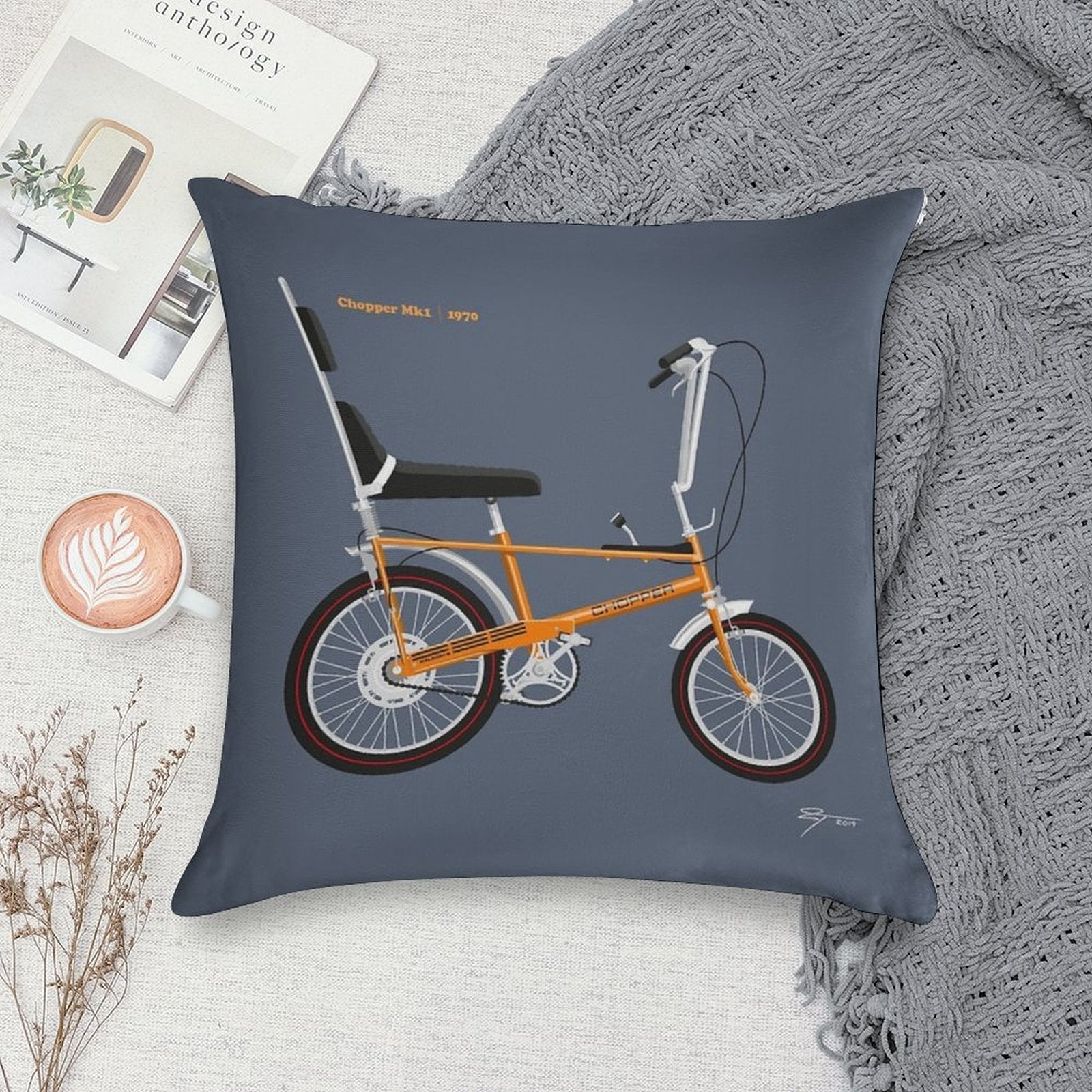 Chopper Mk1 Targa Orange 1970 Soft Gift Ready Throw Pillow