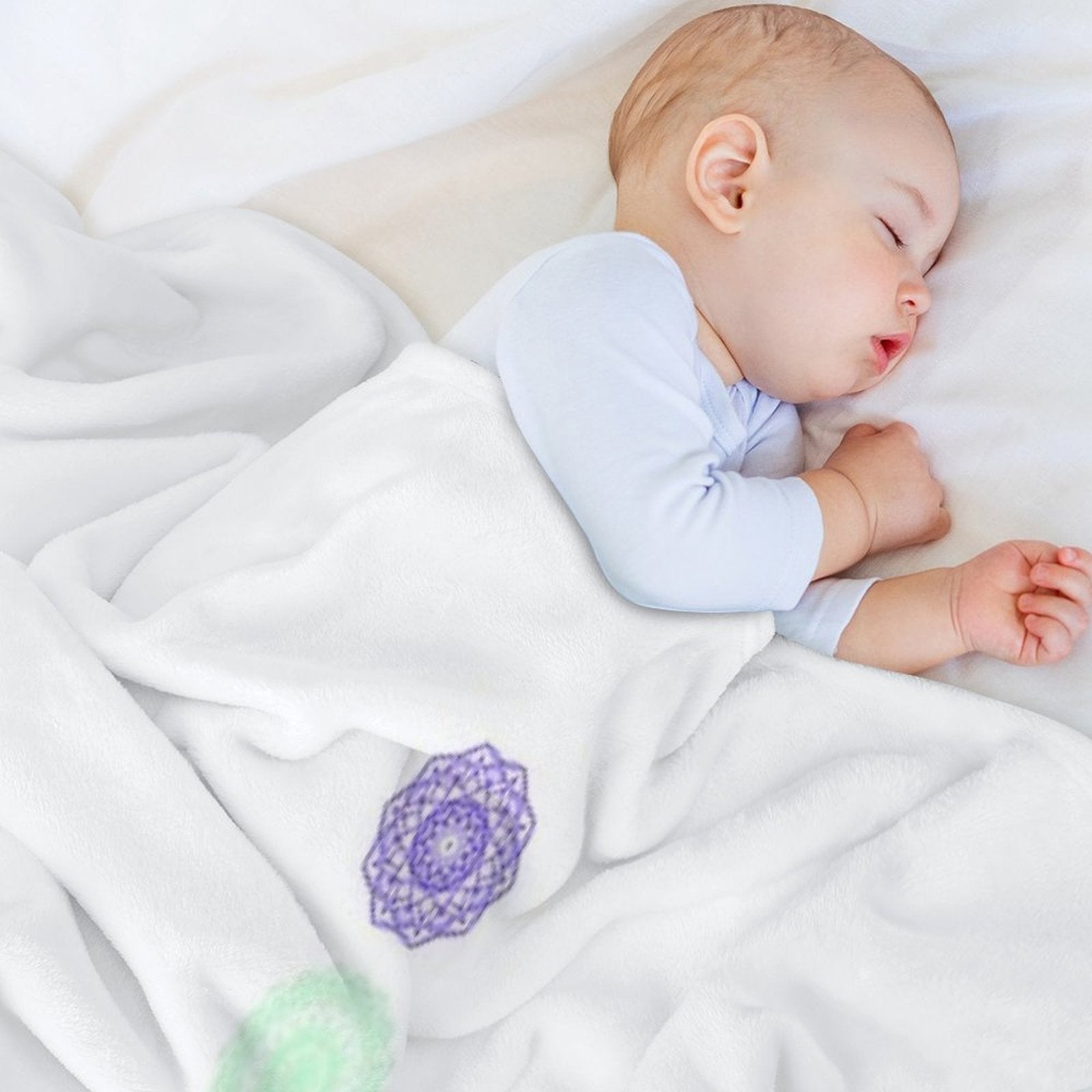 7 Chakras Design Easy Care Throw Blanket