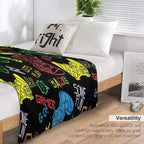 Seamless Pattern in Pixel Game Style Wrinkle-free Throw Blanket