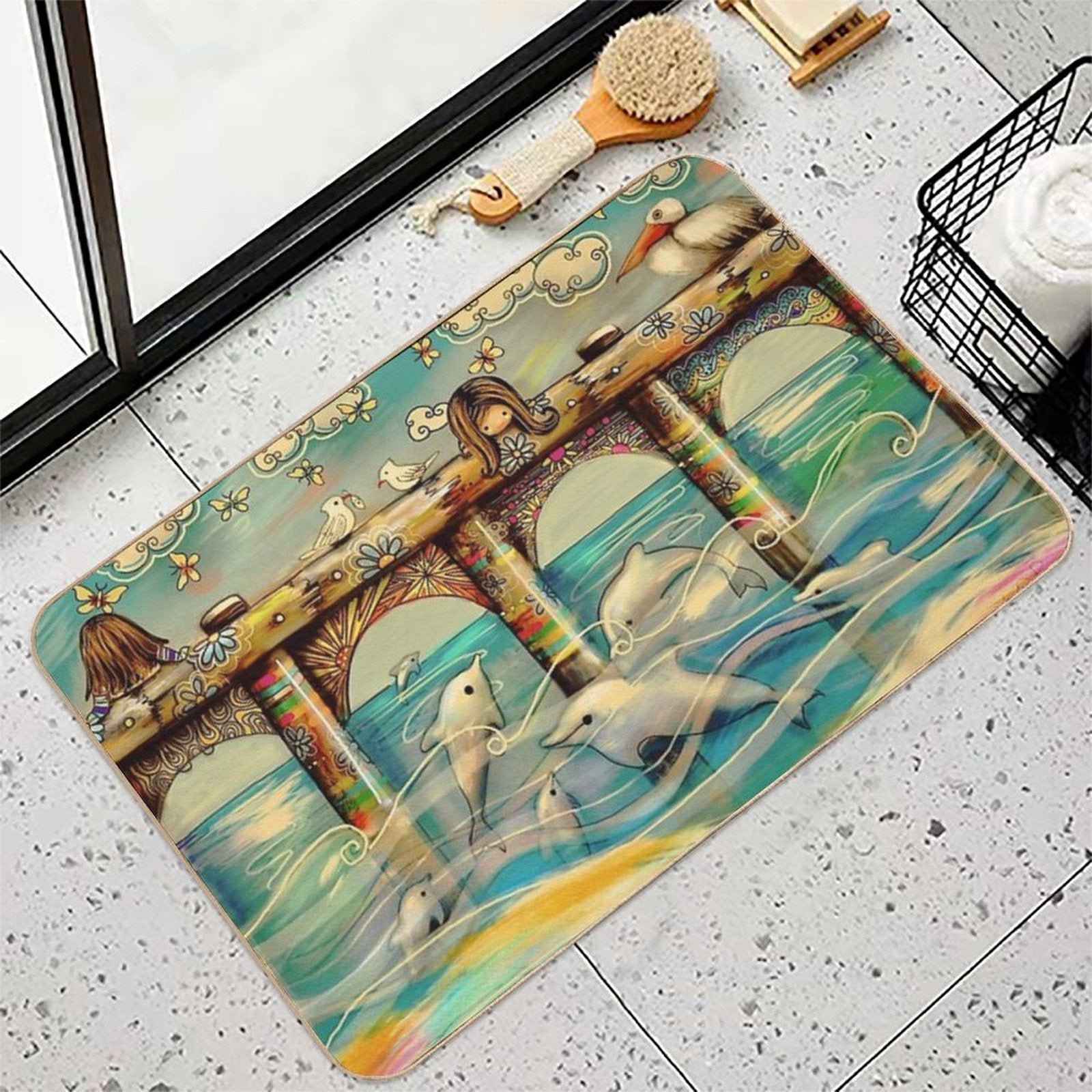 Dolphin Pier  Long-Lasting Bath Mat