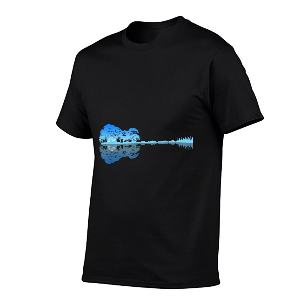 Guitar Shadow Lake Love Guitar Musician Guitarist Music  Polyester Blend T-Shirt