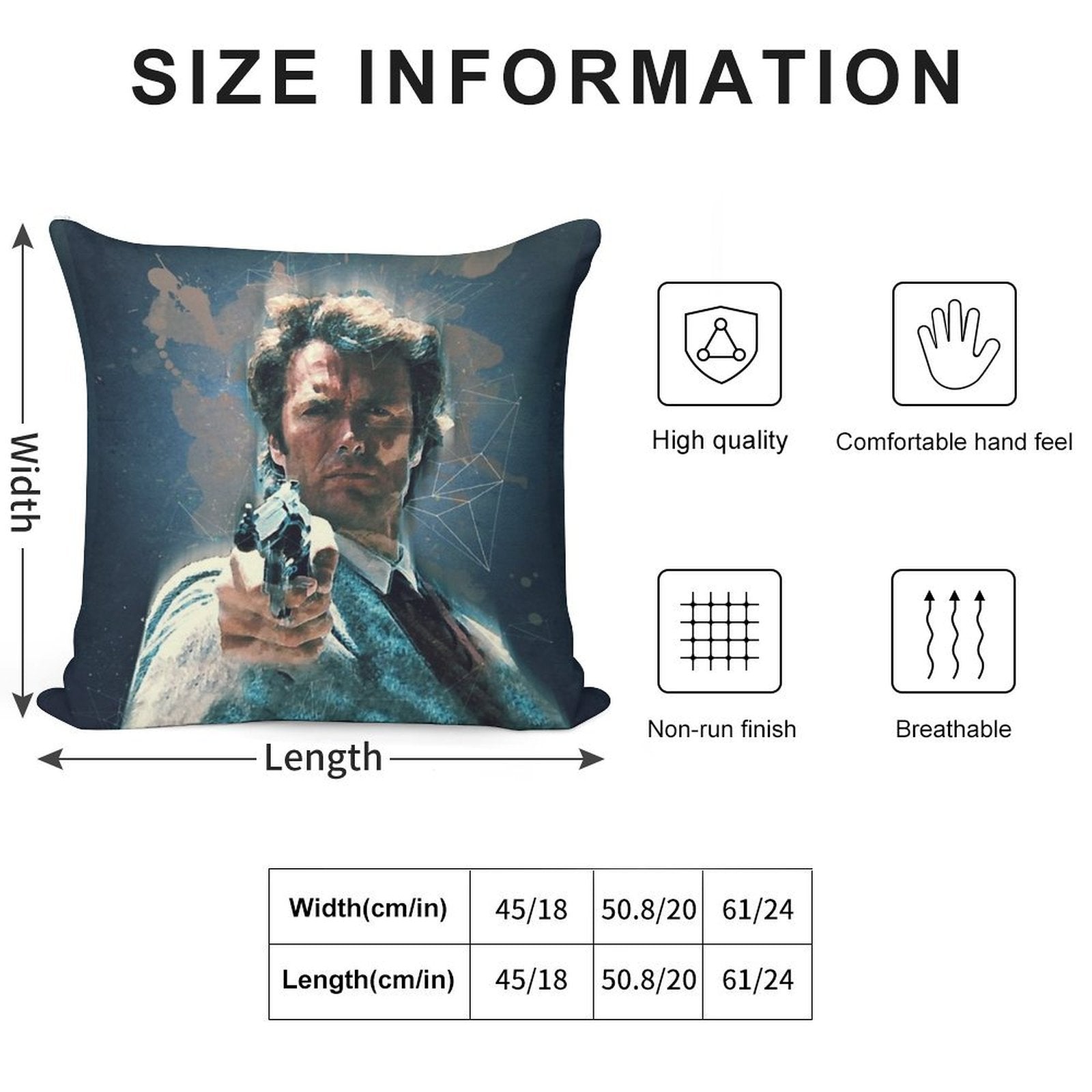 Dirty Harry Vintage Art Soft Warmth Comfort Throw Pillow