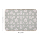 Mid Century Modern Flowers & Leaves, Cute Retro Pattern, Pale Green  Anti-Trip Bath Mat