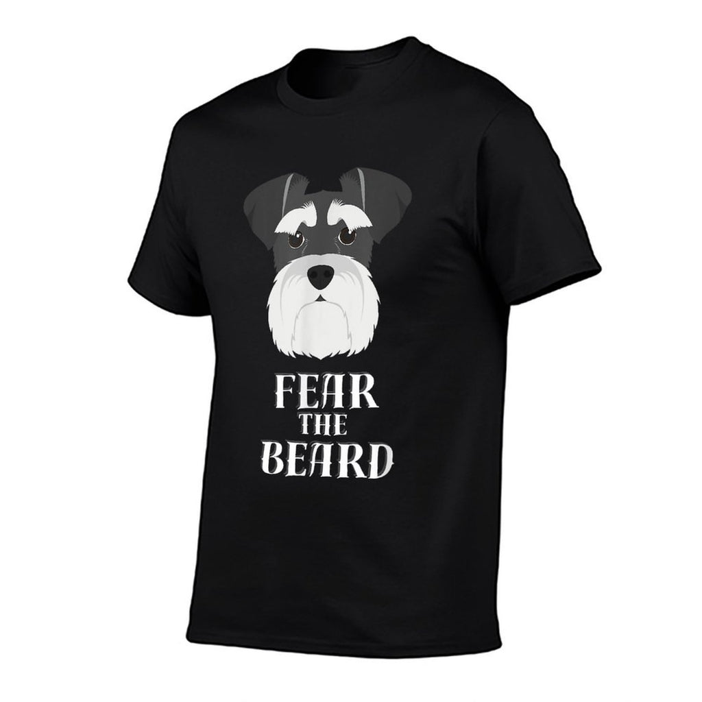 Funny Schnauzer Fear The Beard Gift  Rolled Sleeves T-Shirt
