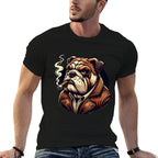 English Bulldog Smoking Cigar  Stretchy T-Shirt