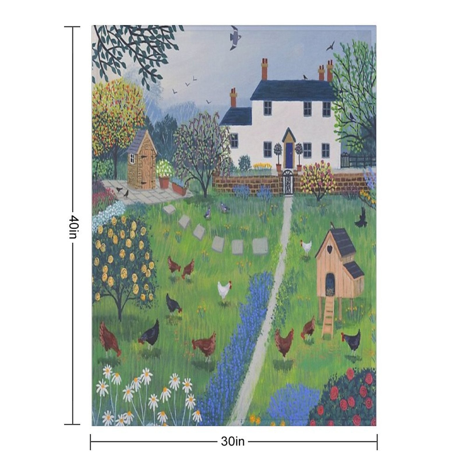 The Hen House Plush Throw Blanket