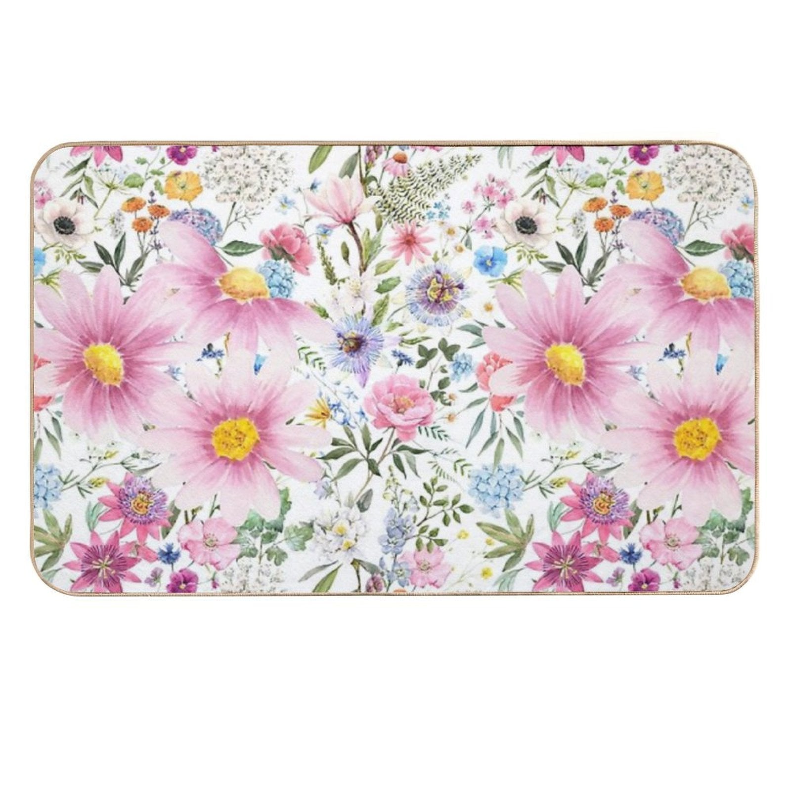 Delicate Flower Meadow  High-Traffic Bath Mat