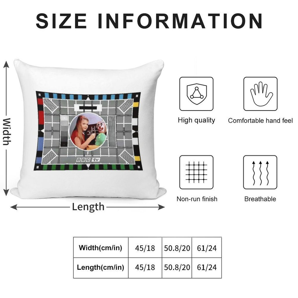 Classic 'BBC Test Card' Soft Ultra-Soft Texture Throw Pillow