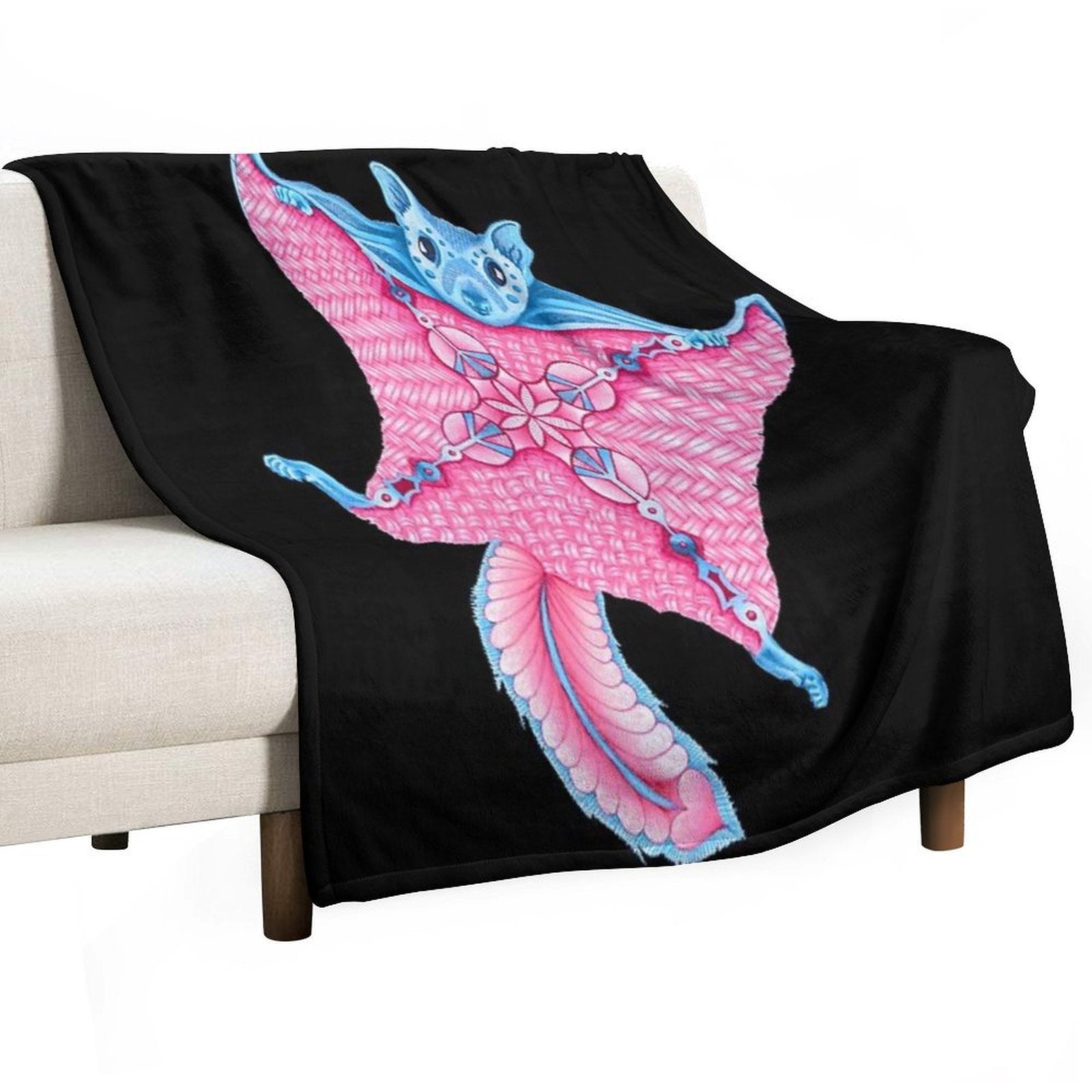 Flying Squirrel Totem Gift-ready Throw Blanket
