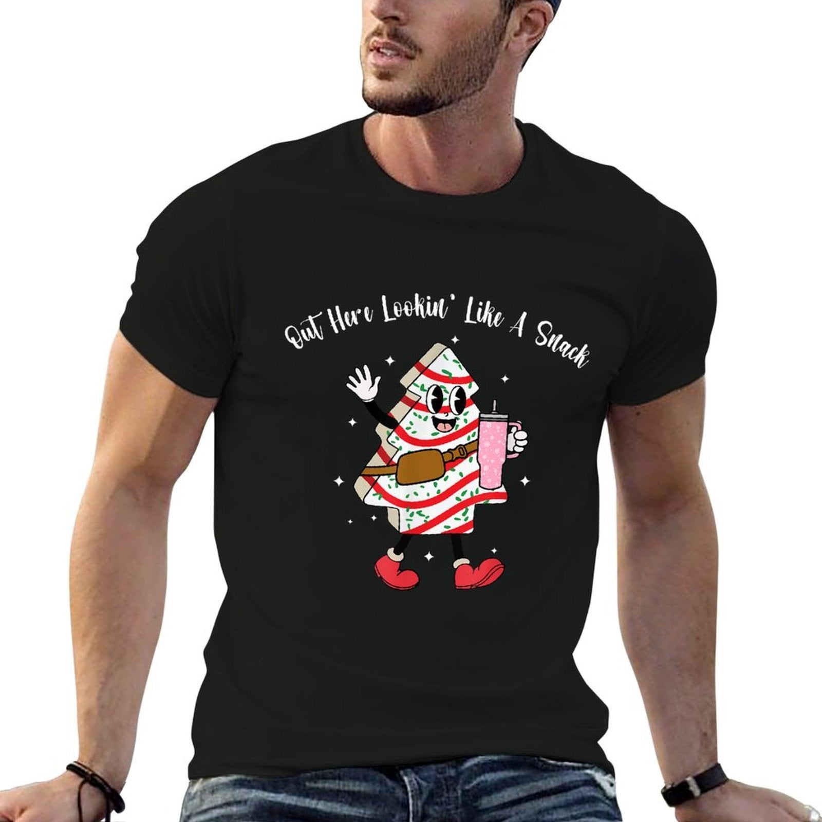 Boojee Out Here Lookin Like A Snack Funny Christmas  Cotton T-Shirt