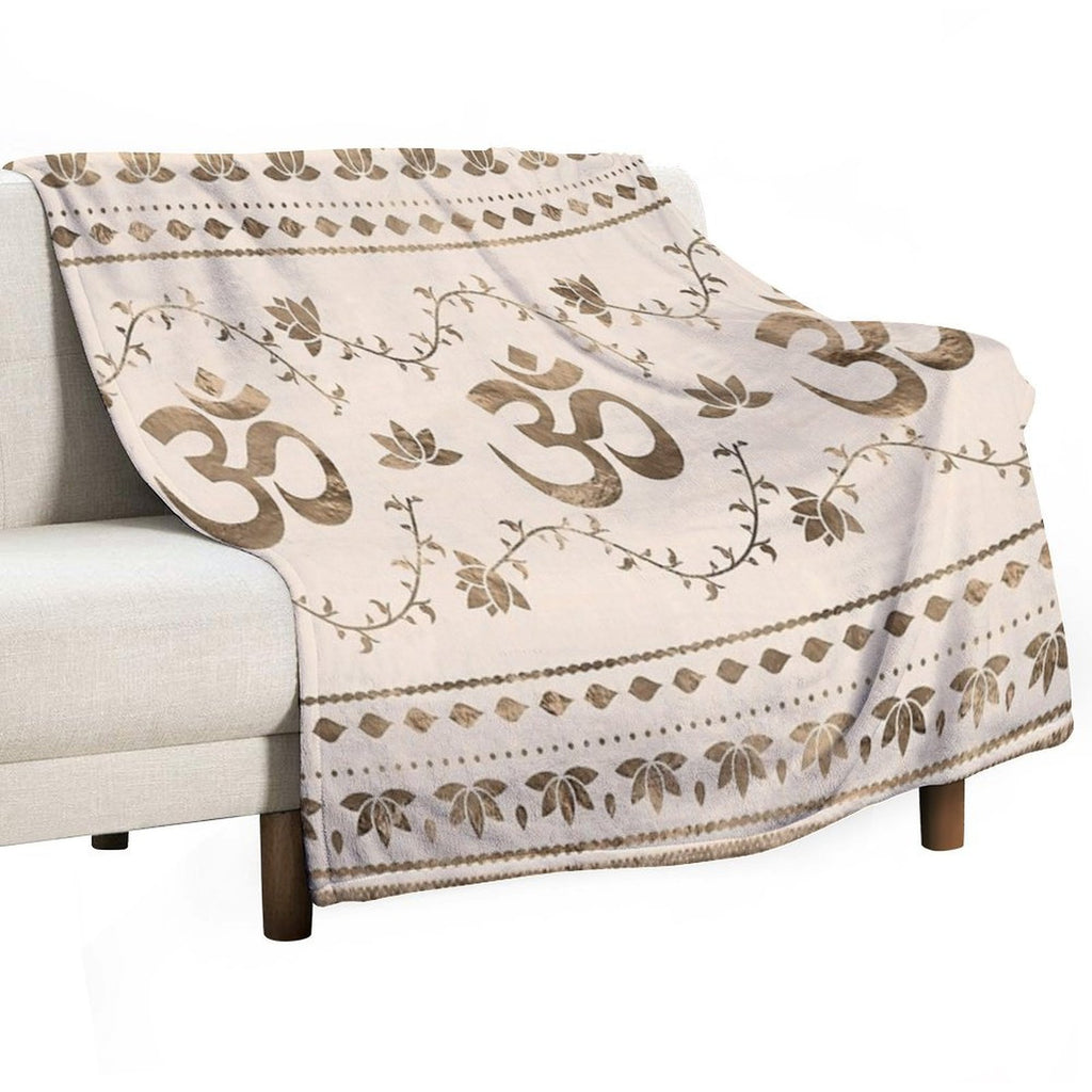 OM Symbol Ornament - Pastel Gold Durable Throw Blanket