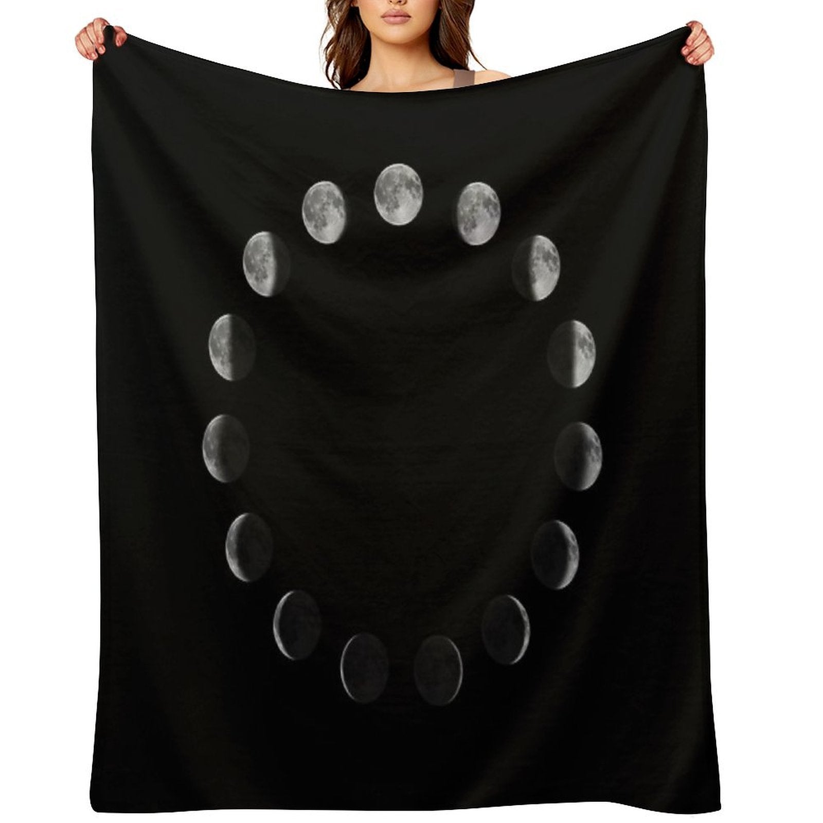 Moon Phases 2 Machine-washable Throw Blanket